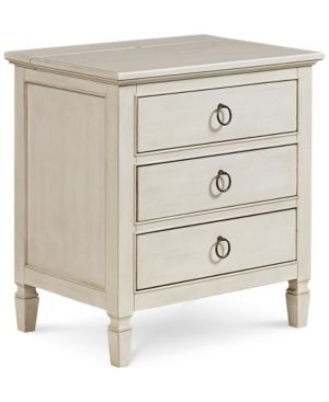 Sag Harbor White Nightstand with Power Oulet | Macys (US)