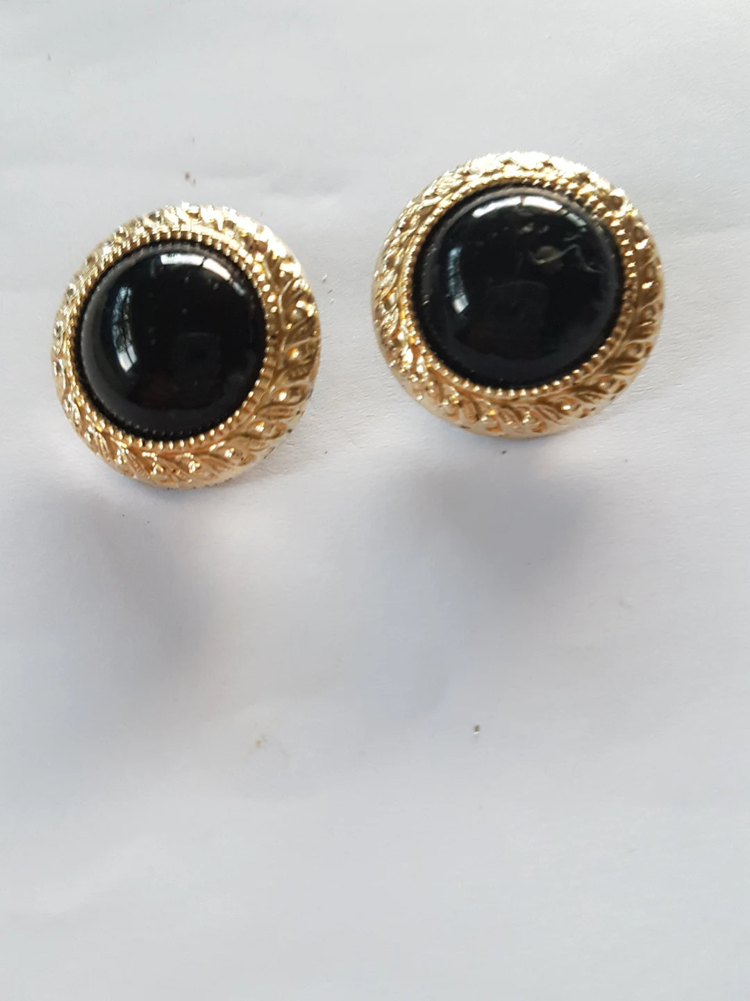 Earrings Vintage Stunning Moss Green Goldtone Design Statement Glamour Beautiful Clip on Backs Co... | Etsy (US)