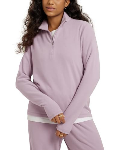 ODODOS Women's Stretch Fleece Half-Zip Sweatshirts – Ultra Soft Cozy Warm Long Sleeve Mock Neck Pullover Tops, Orchid Tint, Small | Amazon (US)