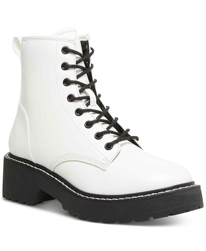 Madden Girl Carra Lace-Up Lug Sole Combat Boots & Reviews - Booties - Shoes - Macy's | Macys (US)