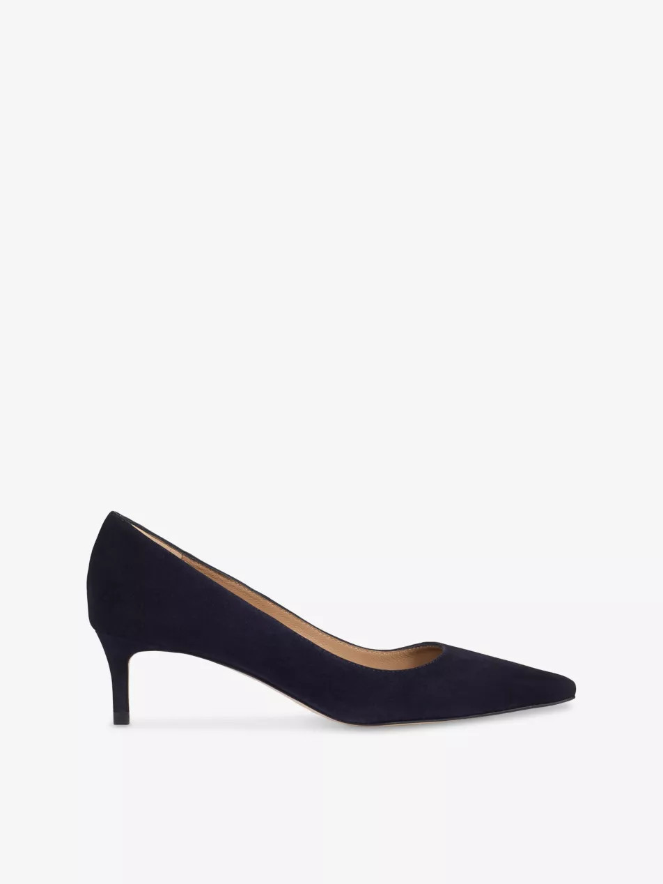New Ava Suede Pointed Kitten Heel Court | Selfridges