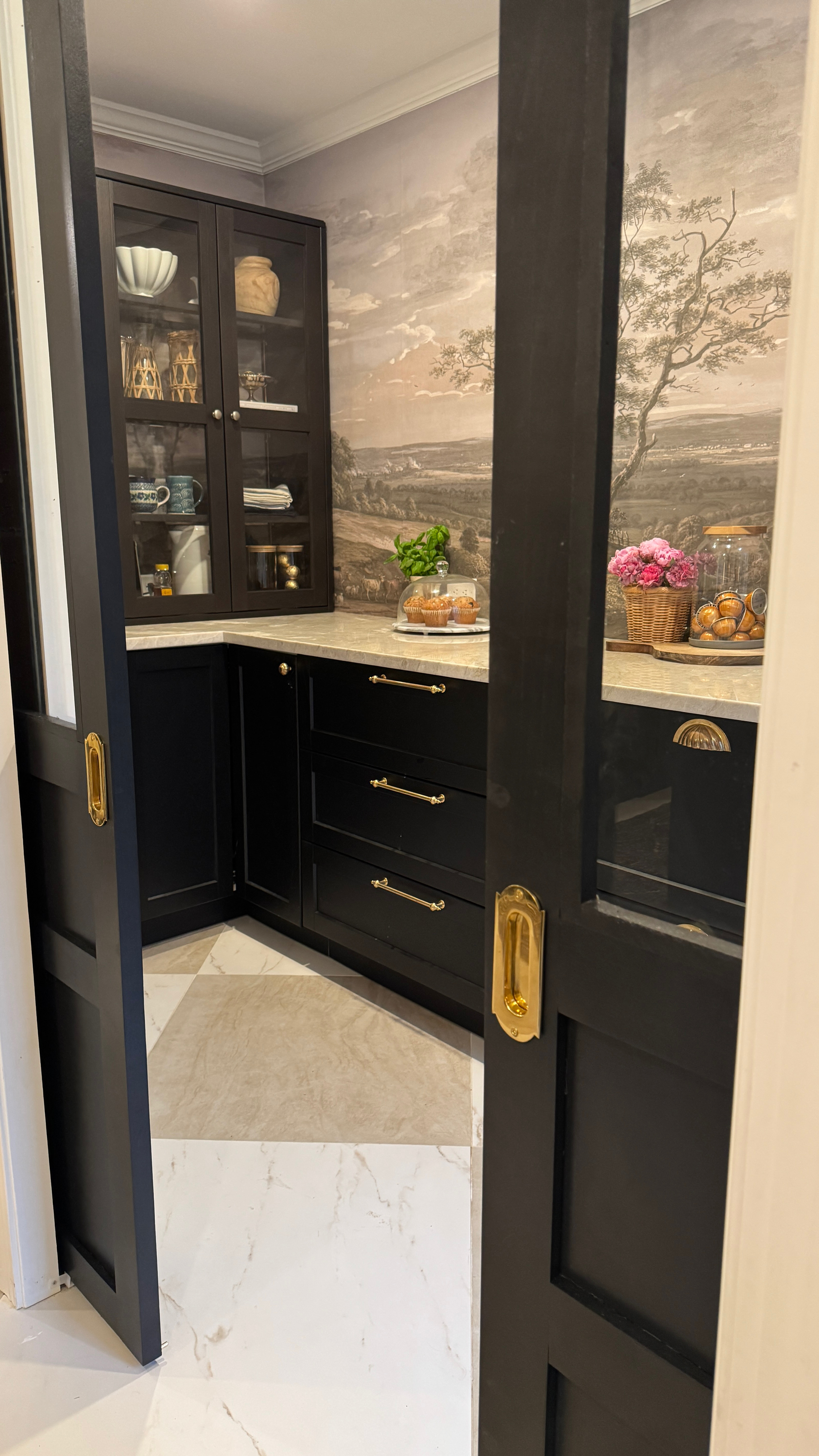 Our IKEA Kitchen's scullery ~ Classic kitchen, brass hardware, checkerboard tile 

 

#LTKHome
