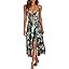 Dokotoo Womens 2023 Summer Floral Print Spaghetti Strap Sundress V Neck Tie Front Maxi Dress | Amazon (US)