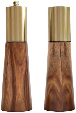 Salt and Pepper Grinder Set, Acacia Wooden Pepper Grinder with Adjustable Coarseness, Refillable ... | Amazon (US)