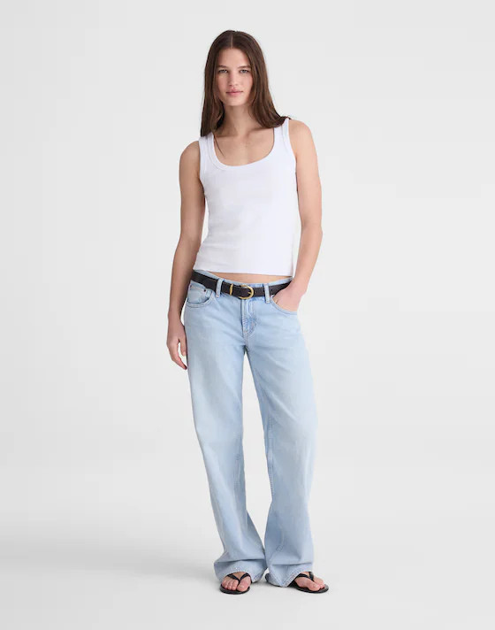 The '90s Scoopneck Tank in Compact Cotton | Madewell