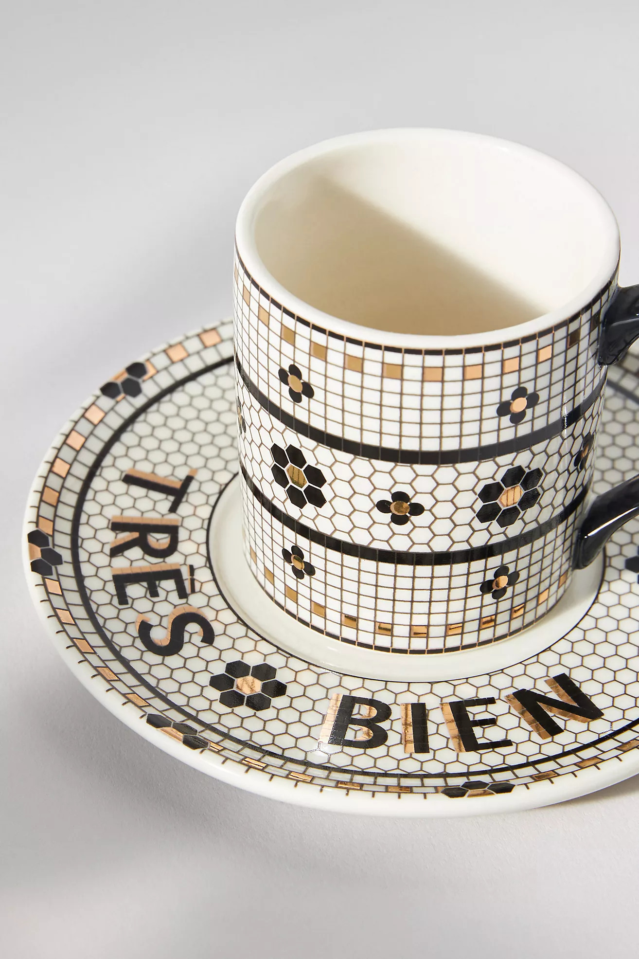 The Bistro Tile Stoneware Espresso Cup & Saucer | Anthropologie (US)