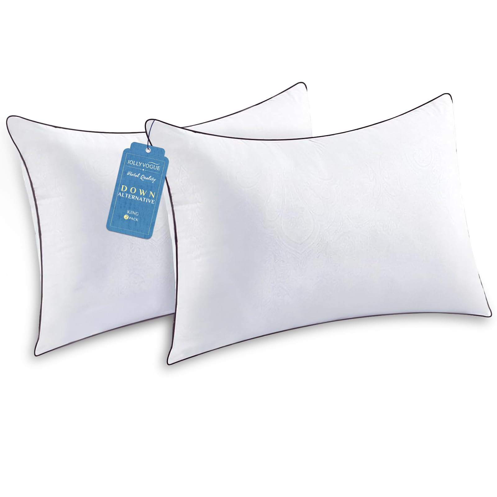 JOLLYVOGUE King Size Pillows for Sleeping Set of 2, Soft and Supportive Bed Pillows with Down Alt... | Amazon (US)