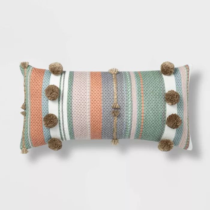 Lumbar Outdoor Throw Pillow Pink/Blue/Gray - Opalhouse™ | Target