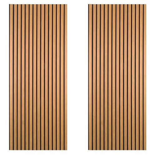 DecorAndDecor Acoustic Slat Wood Wall Panel and Ceiling Panelling Decorative 3D MDF 240 x 60 Oak - 2 Pack | Amazon (UK)