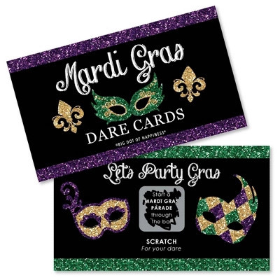 Big Dot of Happiness Mardi Gras - Masquerade Party Game Scratch Off Dare Cards - 22 Count | Target