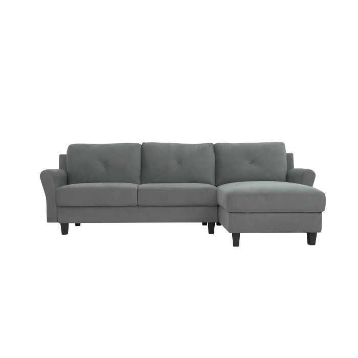 Henry 3 Seat Sectional Sofa with Rolled Arms Dark Gray - Lifestyle Solutions | Target