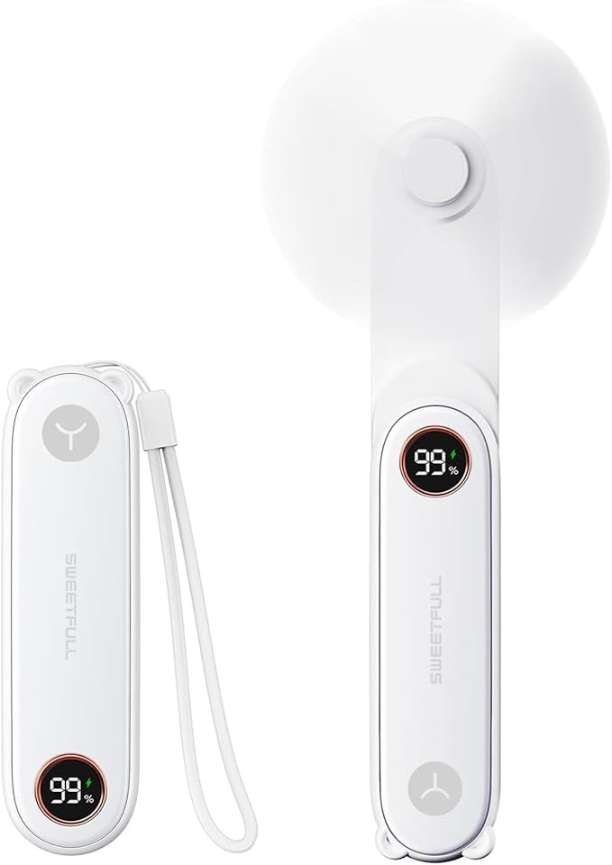 SWEETFULL Portable Handheld Mini Fan with LED Display, 3-in-1 Personal Foldable USB Rechargeable ... | Amazon (US)