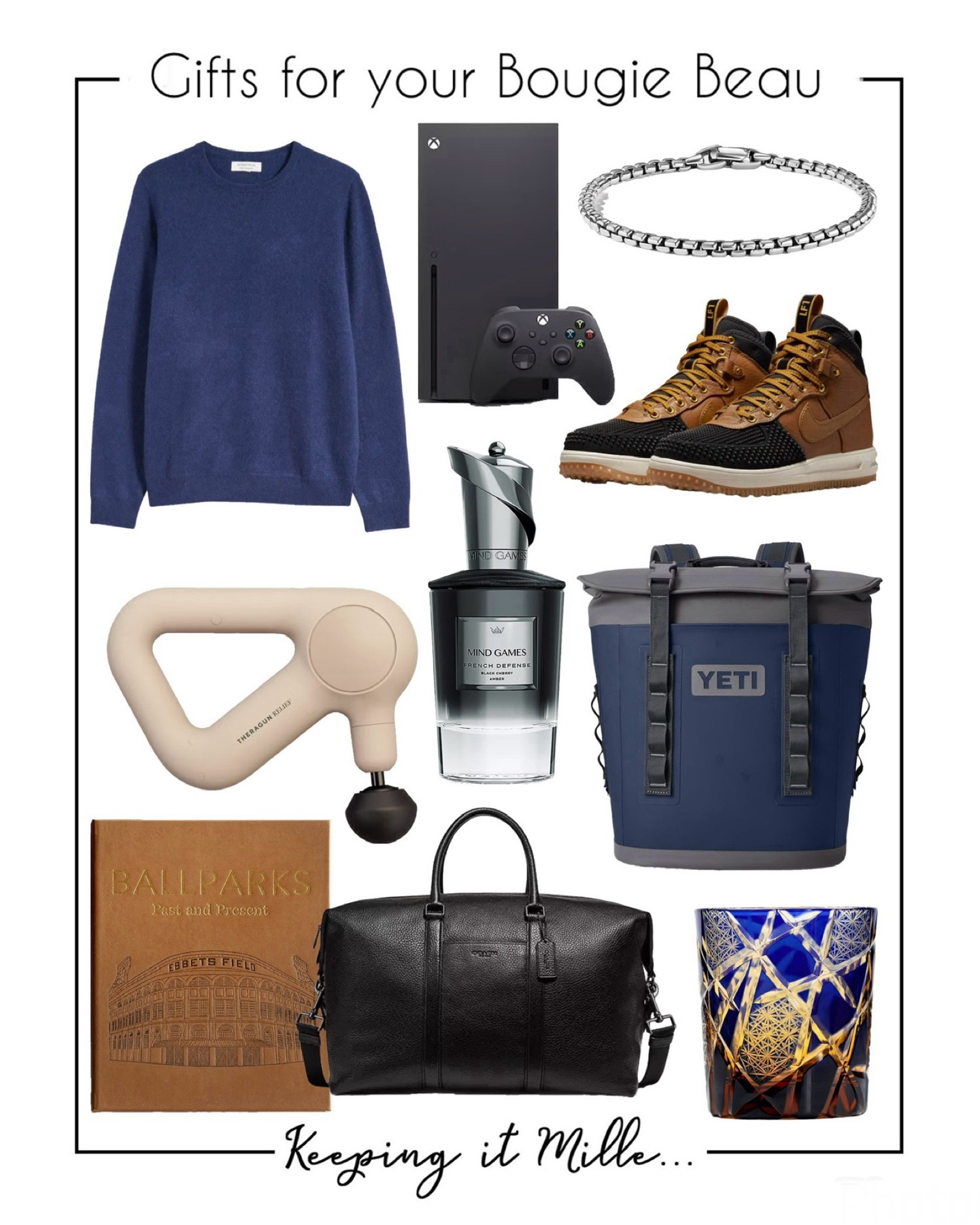 Gifts for your bougie beau. Luxury gift s for your man, dad, brother, favorite uncle, etc. Yeti cooler, cashmere sweater, leather duffel bag, XBox

#LTKCyberWeek #LTKGiftGuide #LTKMens