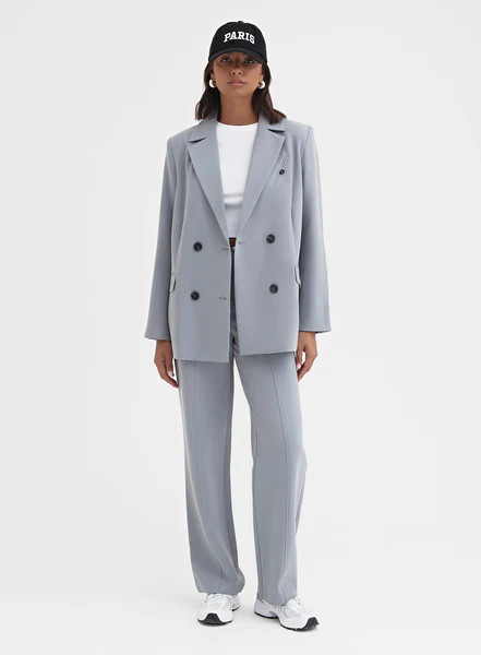 Slate Blue Oversized Tailored Blazer – Haley | 4th & Reckless