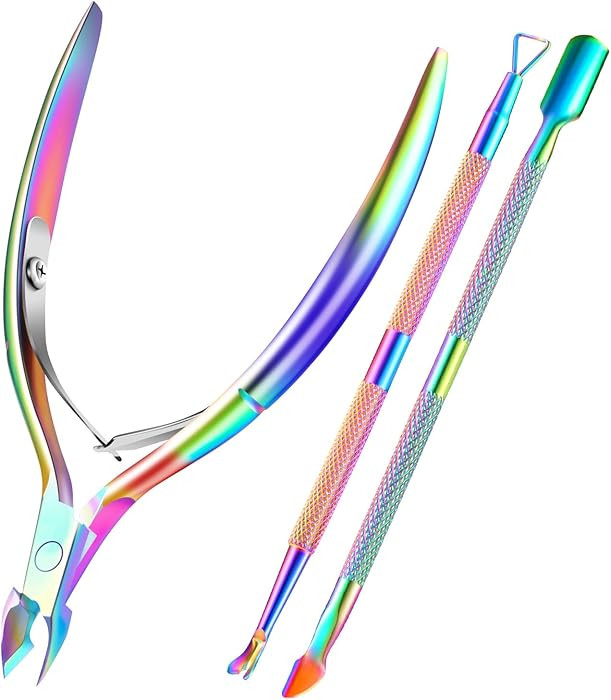 Cuticle Trimmer Cuticle Remover with Cuticle Pusher, XUNXMAS Professional Stainless Steel Durable... | Amazon (US)