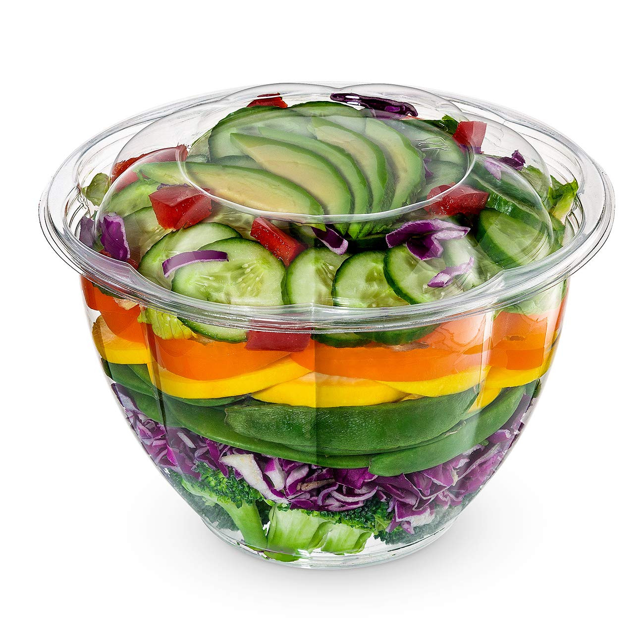 Comfy Package [48 oz. - 50 Count Clear Plastic Salad Bowls with Lids, Disposable Salad Containers... | Amazon (US)
