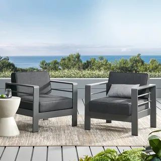 Cape Coral Outdoor Club Chairs with Optional Sunbrella Cushions (Set of 2) by Christopher Knight ... | Bed Bath & Beyond