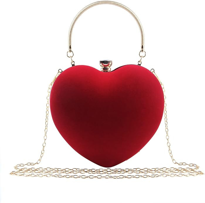 LUI SUI Women Heart Purse Wedding Party Evening Bag Cute Heart Shaped Clutch Small Cocktail Prom ... | Amazon (US)