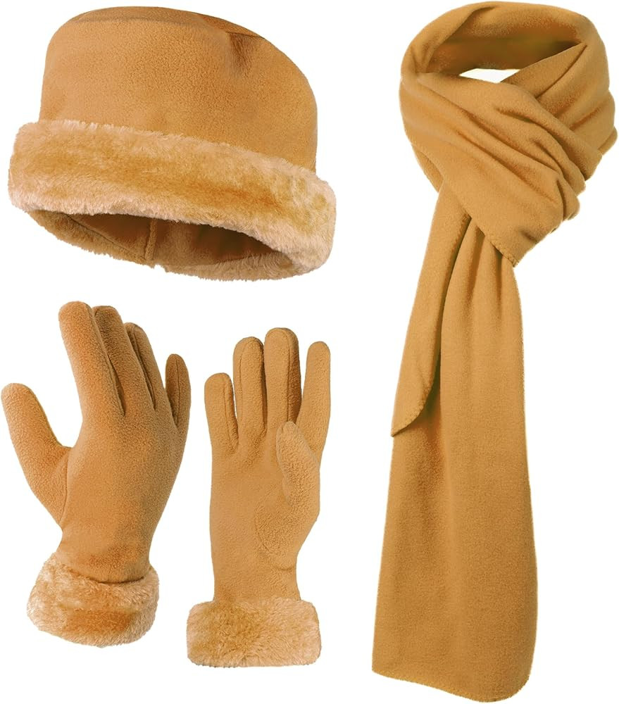 boxed-gifts Women's Warm Fleece Winter - Women's Hat and Glove Set + Hats Gloves Scarves for Wome... | Amazon (US)
