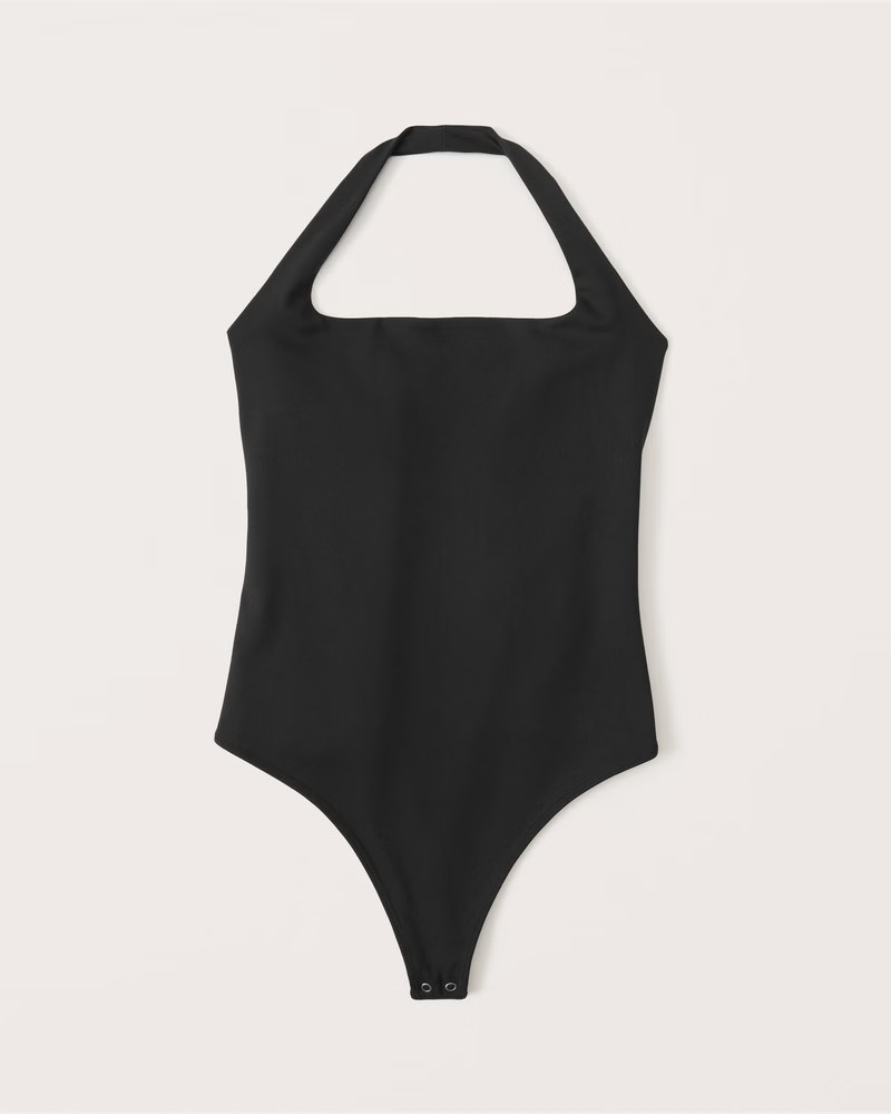 Double-Layered Seamless Fabric Halter Bodysuit | Abercrombie & Fitch (US)
