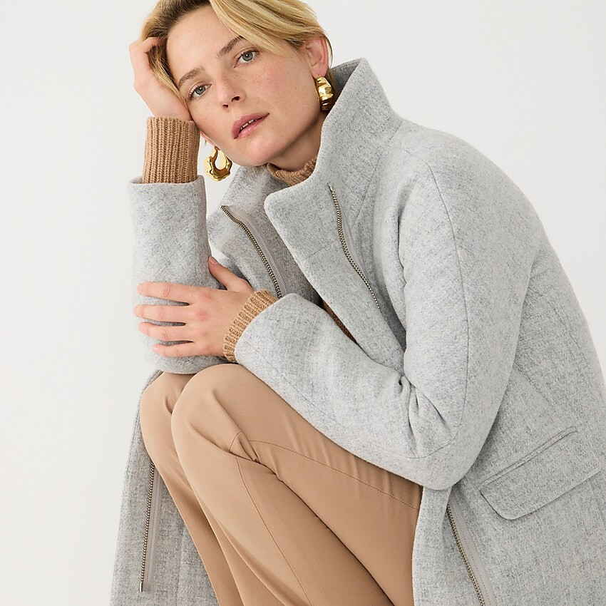 New cocoon coat in Italian stadium-cloth wool | J. Crew US