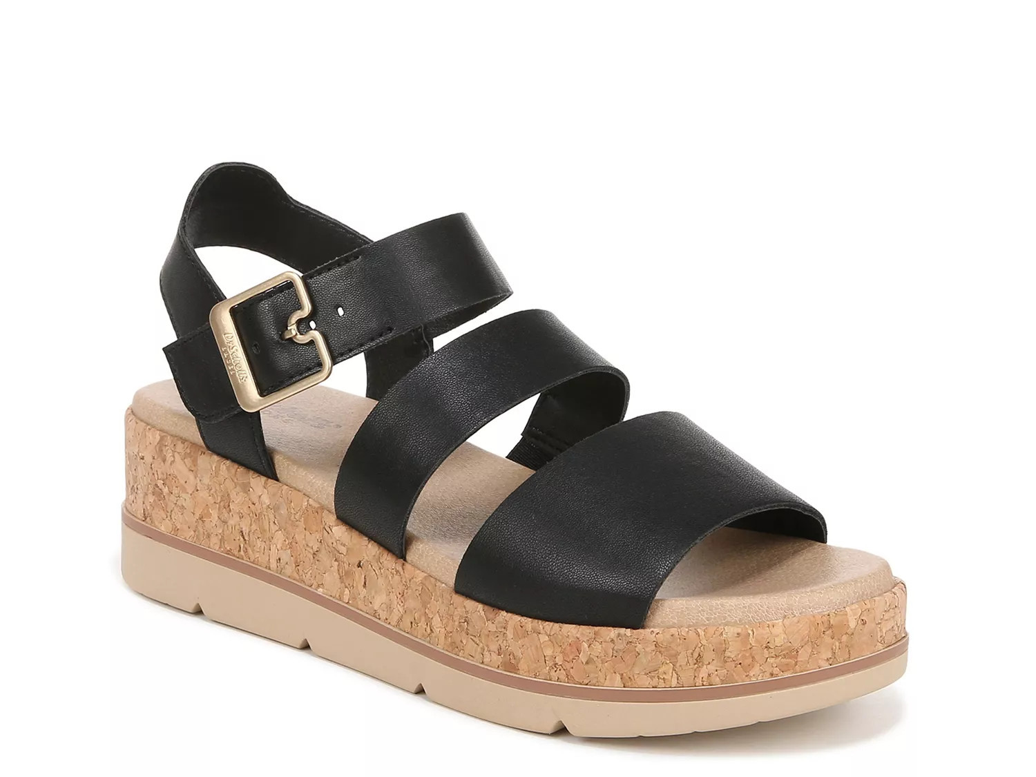 Dr. Scholl's Once Twice Espadrille Sandal | Women's | Black Synthetic | Size 7.5 | Sandals | Ankle Strap | DSW
