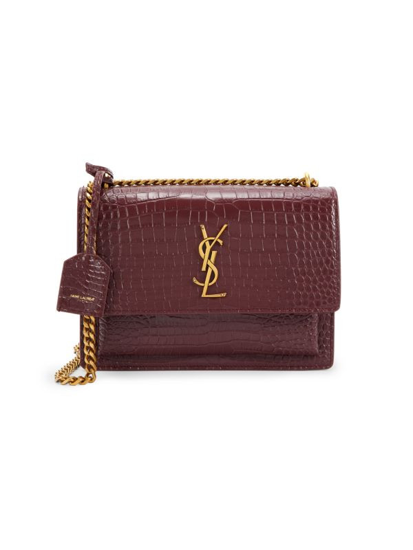 Sunset Croc Embossed Leather Shoulder Bag | Saks Fifth Avenue OFF 5TH