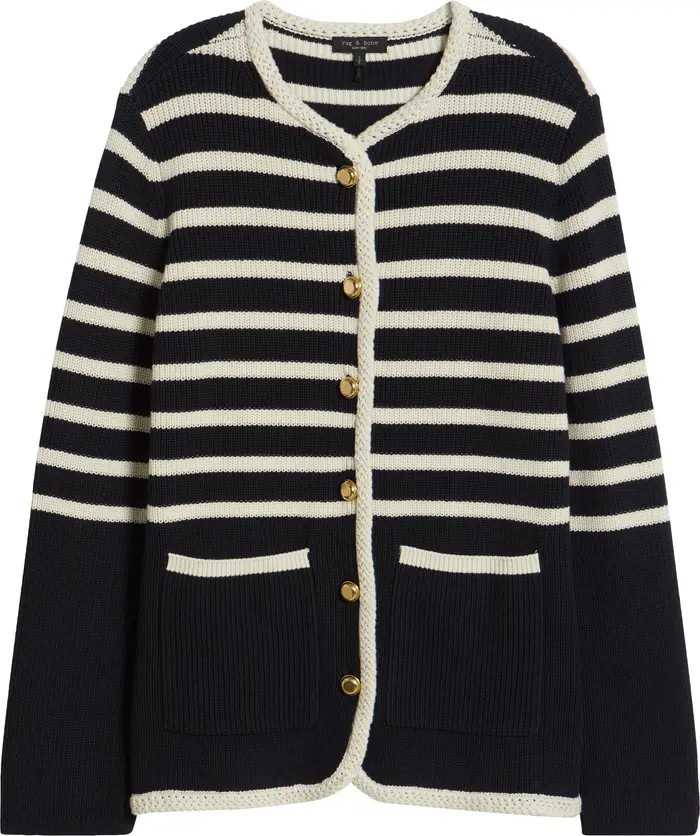 rag & bone Nora Stripe Cotton Blend Cardigan | Nordstrom | Nordstrom