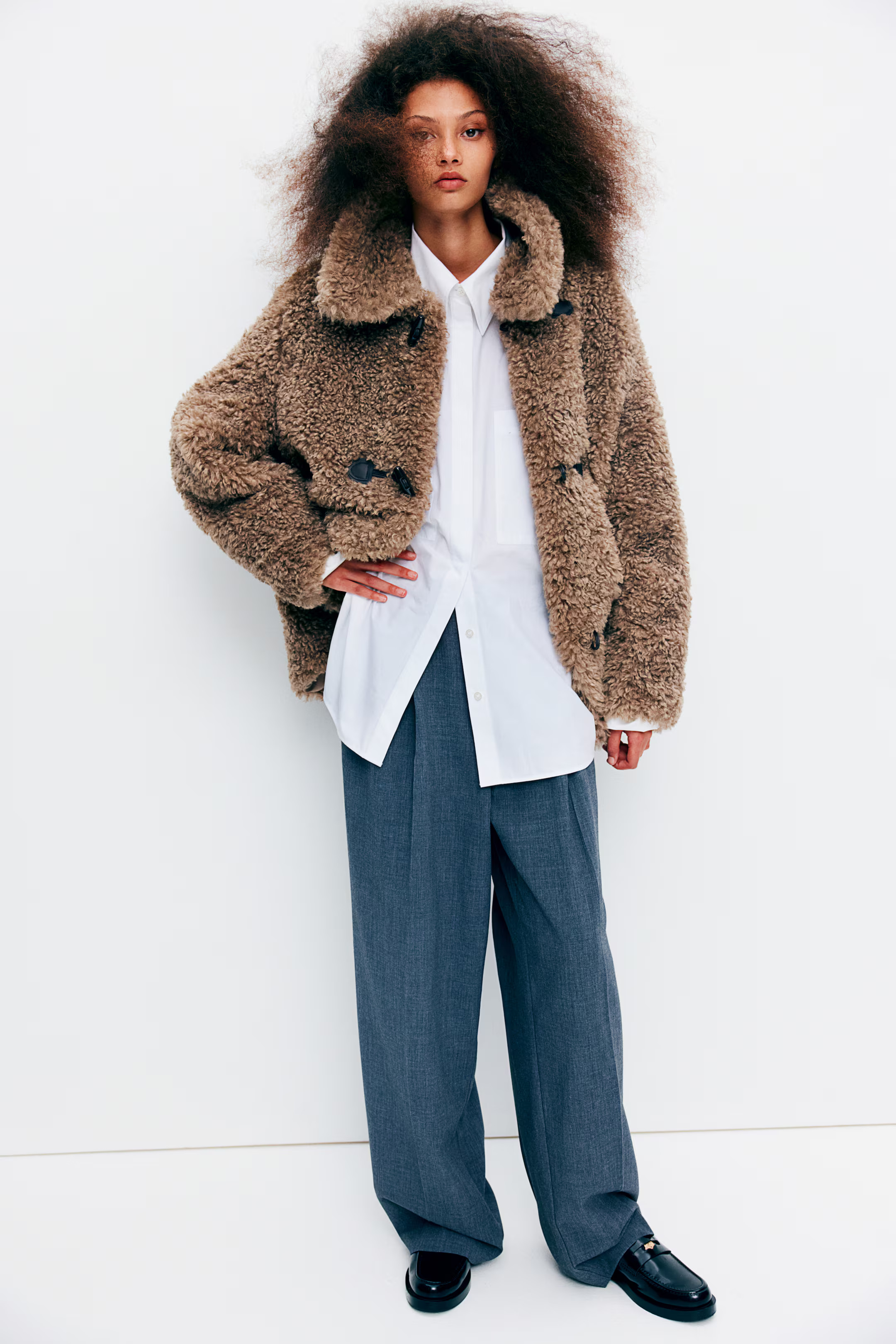 Fluffy Jacket - Dark beige - Ladies | H&M US | H&M (US + CA)