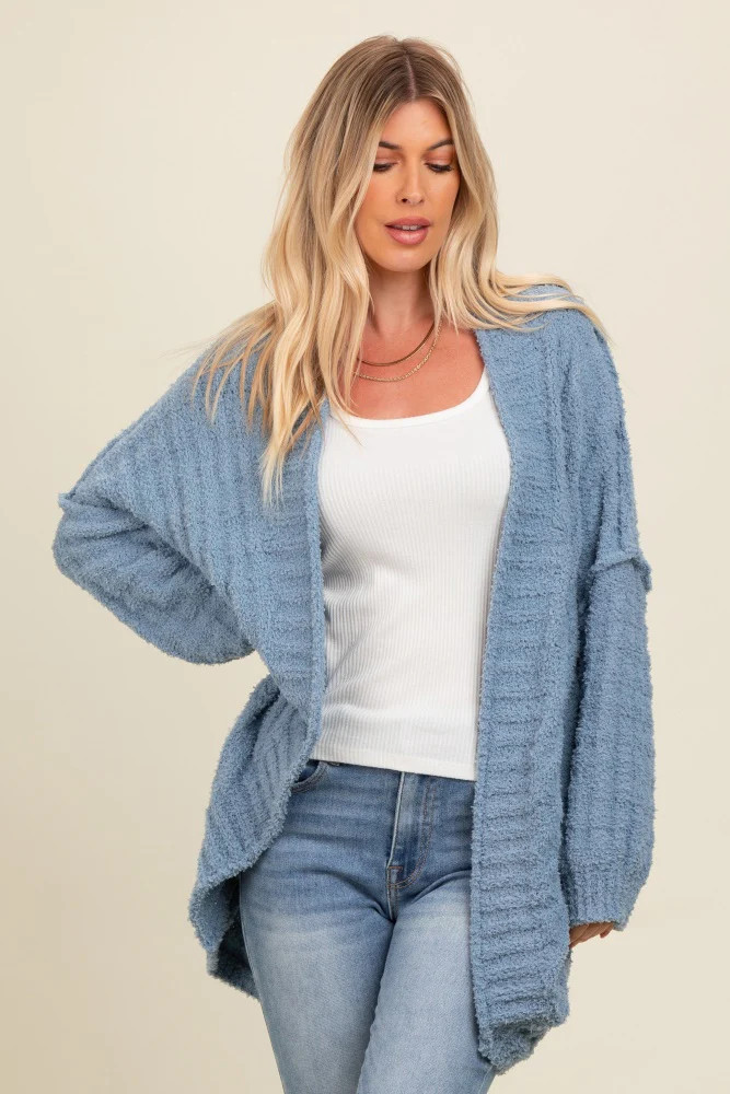 Blue Chunky Knit Dolman Cardigan | PinkBlush Maternity
