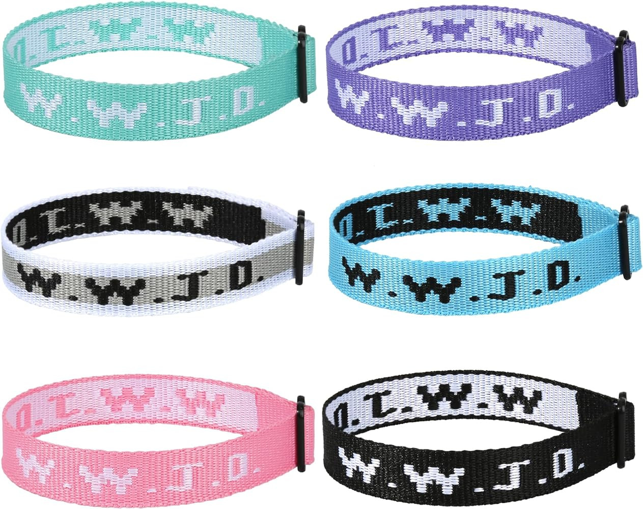 6PCS WWJD Bracelet for Women Men, Christian Gifts Wristbands, WWJD Rubber Bracelets - What Would ... | Amazon (US)