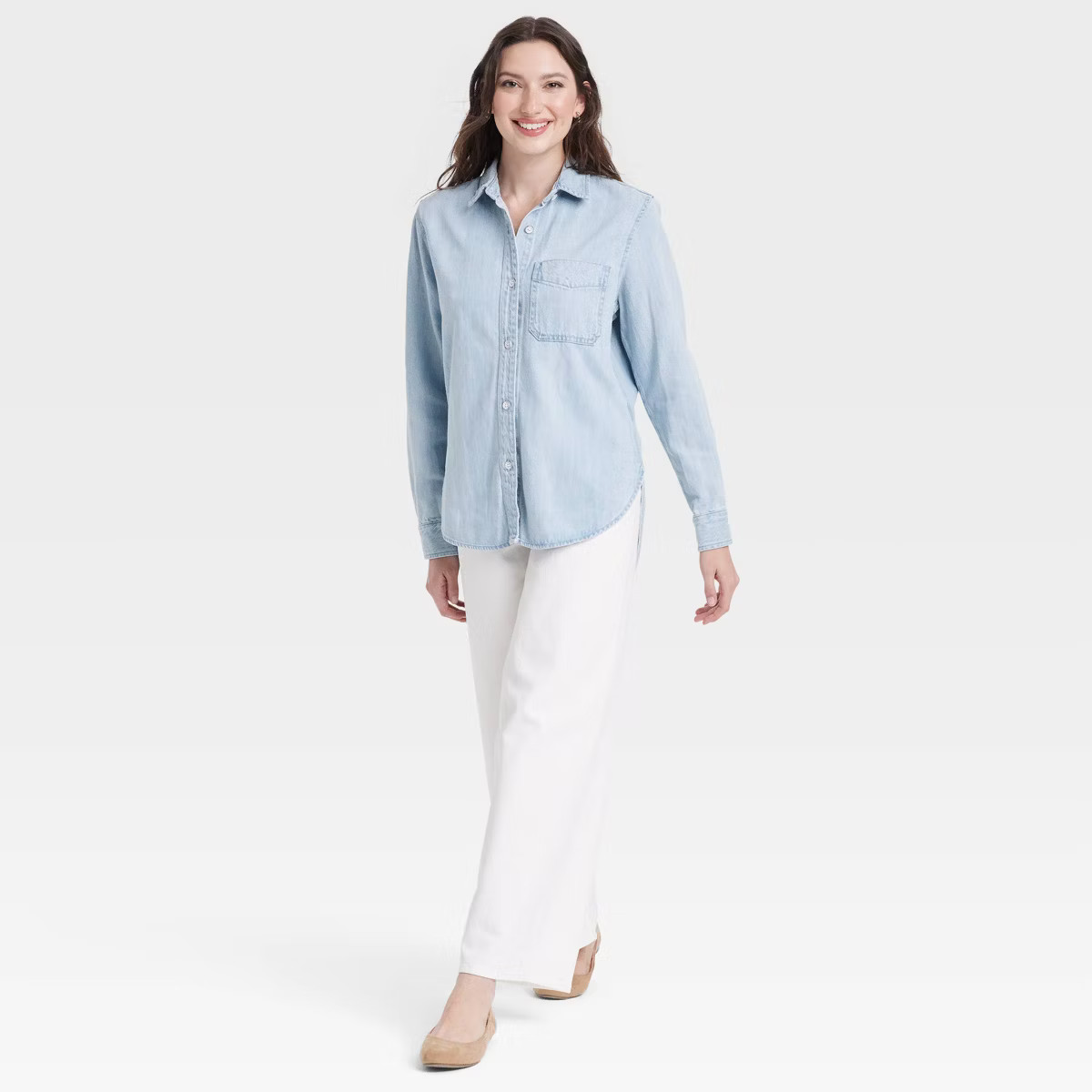 Women's Relaxed Fit Denim Button-Down Shirt - Universal Thread™ | Target