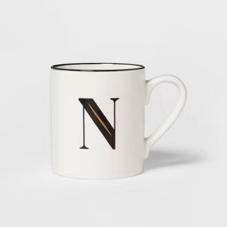16oz Stoneware Monogram Mug White - Threshold™ | Target