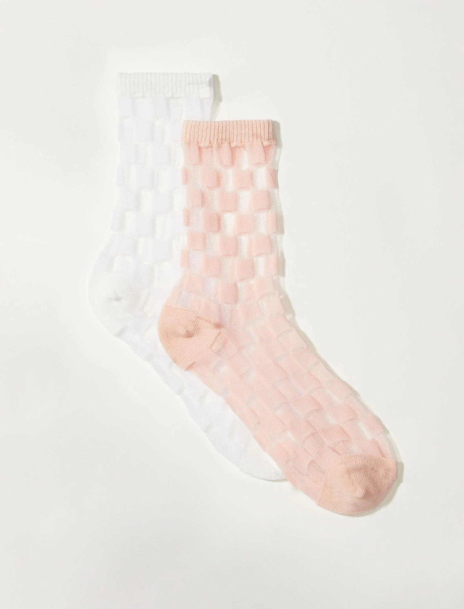 Lucky Brand Sheer Checkered Crew Sock | Shop Simon