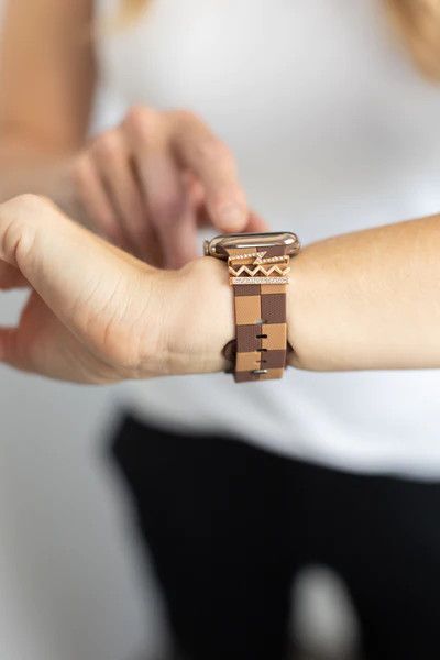 Downtown Brown Damier Apple Watch Band | StrawberryAvocados