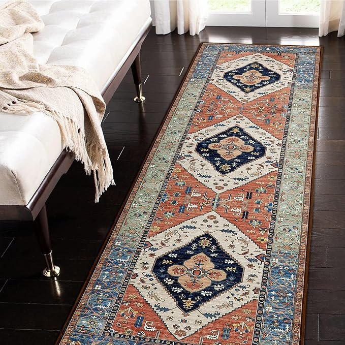 Beeiva Oriental Rug Runners for Hallways, 2x5 Boho Kitchen Runner Rug Non-Slip, Vintage Tribal Me... | Amazon (US)