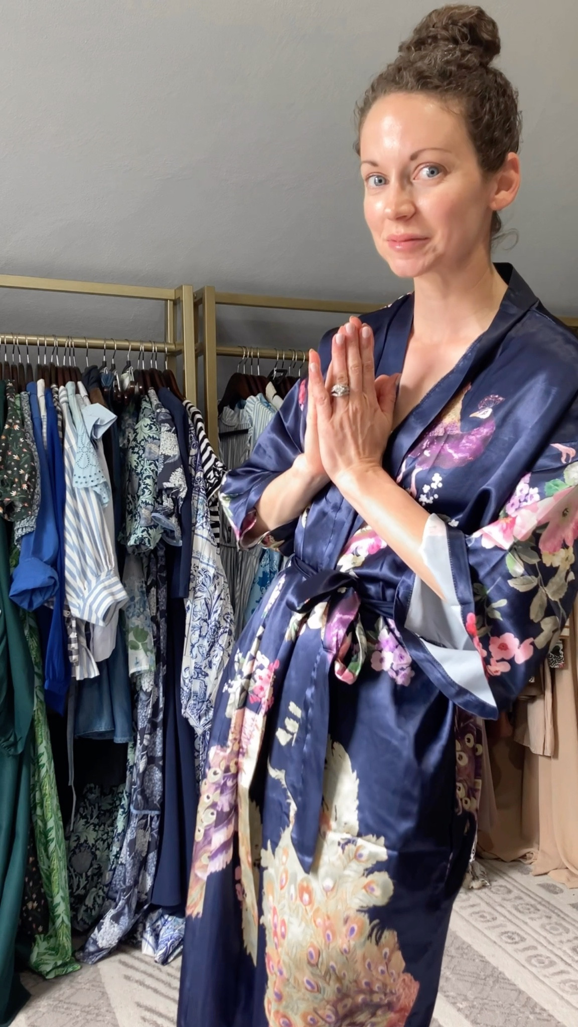 A quick summer get ready with me!
Stripe Talbots dress is old, linking similar. 
Gold hoops are old, linking similar. 
Sandals are old from Marc Fisher, linking similar. 
Perfume is Gucci Bloom. 
Satin floral robe from Amazon. 
Shell wicker bag from Chicwish. 
Petite outfit. Summer dress. Stripe dress. Classic outfit. Modest outfit  

#LTKmomlife #LTKootd #LTKgrwm