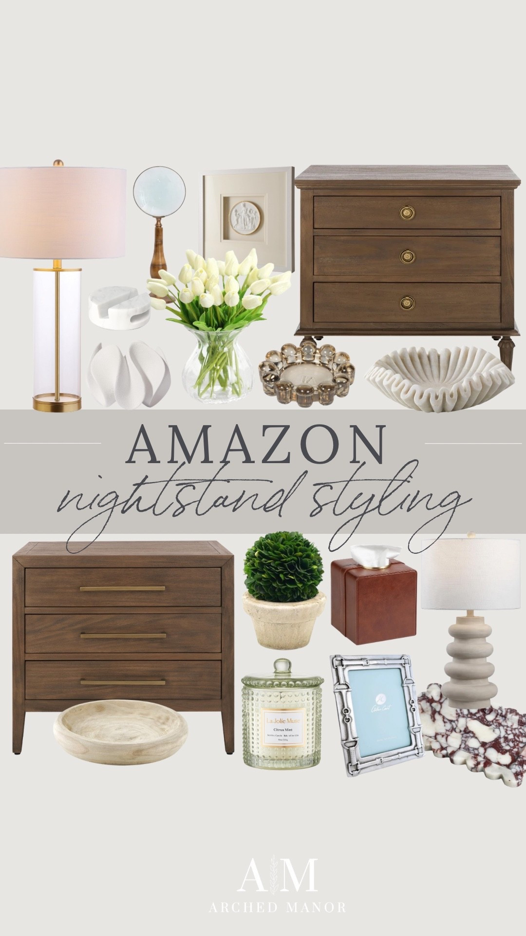 Nightstand styling basics. Everything you need to create a beautiful and layered look on your nightstand, without breaking the bank.

#LTKSeasonal #LTKHome