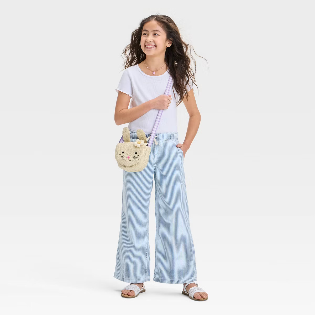 Girls' Mid-Rise Pull-On Wide Leg Denim Pants - Cat & Jack™ | Target