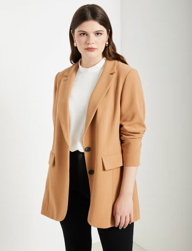 The 365 Semi Stretch Two Button Blazer | Eloquii