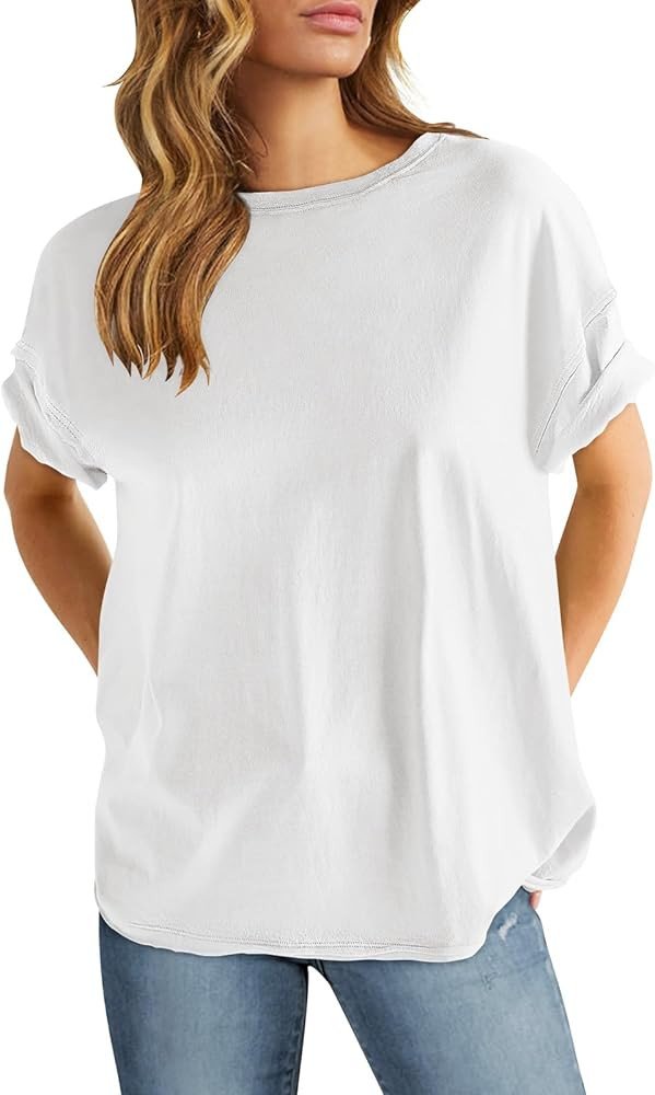 ANRABESS Womens Tops Oversized T Shirts Loose Fit Short Sleeve Crewneck Summer Casual 2025 Trendy... | Amazon (US)