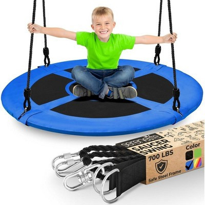 SereneLife Flying Fun Toy Swing - Indoor/Outdoor Hanging Rope Swing Seat Spinner, 600 lbs Capacity, Adjustable Rope, Blue | Target