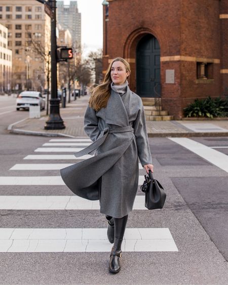 Gray oversized coat (size down) with faux leather leggings & buckle boots (mine are old, but I found a similar pair at Stuart Weitzman 50% off!)

#LTKSeasonal #LTKstyletip