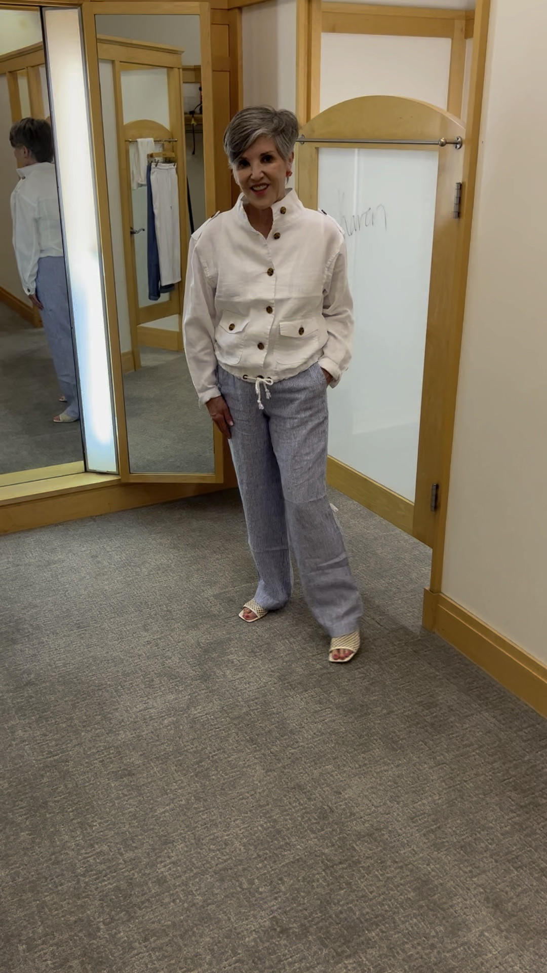 Talbots Friends and Family Event 30% off entire store!
100% linen drawstring pant (S)/ 100% linen jacket with drawstring at the waist and beautiful tortoise shell buttons!
#loungewearlook
#linenlooks


#LTKstyletip #LTKsalealert #LTKSeasonal