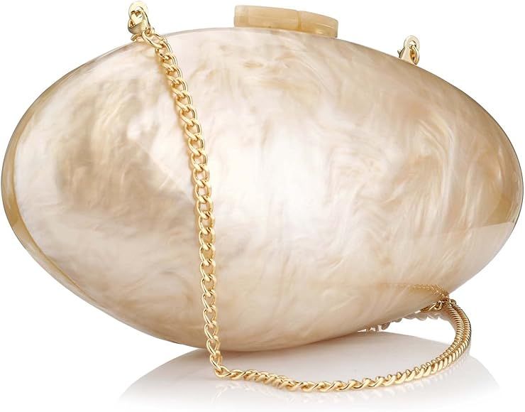 Gets Acrylic Purses and Handbags for Women Shell Shape Shoulder Crossbody Bag with Chain Clutch P... | Amazon (US)