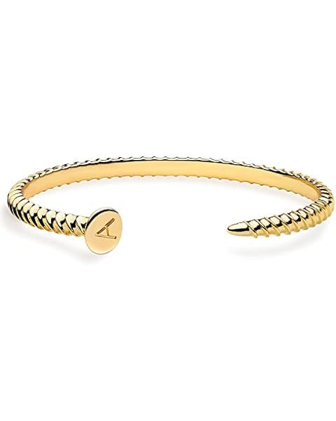 Fettero Gold Cuff Nail Bracelet for Women Bangle Bracelets Adjustable Open Wrap Letter Bracelet Love | Amazon (US)