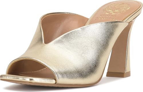 Vince Camuto Galeni Peep Toe High Heel Mule, Egyptian Gold, 5.5 | Amazon (US)