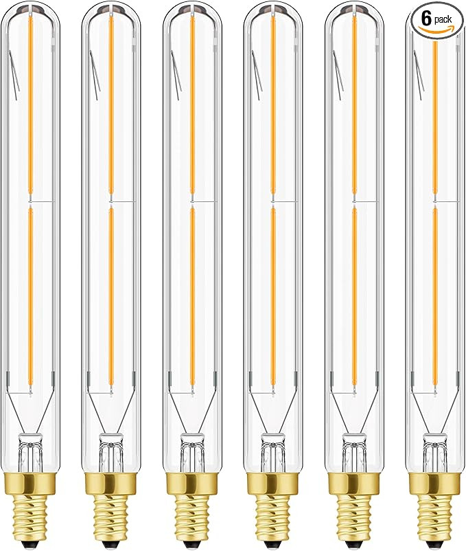 LEOOLS E12 Led Long Bulb,7.3Inch Long Tubular Light Bulbs,T6 B11 Candelabra Bulb 40 watt for Chan... | Amazon (US)