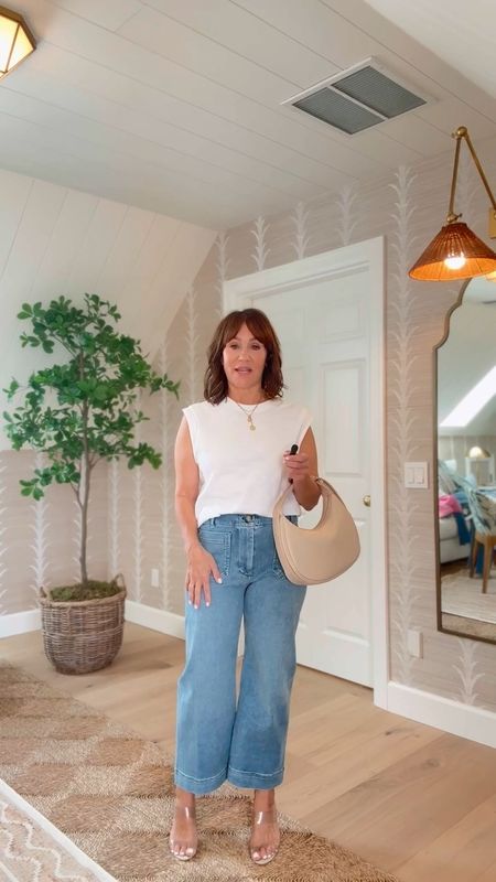 I love these Colette Cropped Wide-Leg jeans from @anthropologie - pair them back to a white tee like this one from Nation LTD for a chic look!
#AnthroPartner 

#LTKStyleTip #LTKItBag #LTKOver40