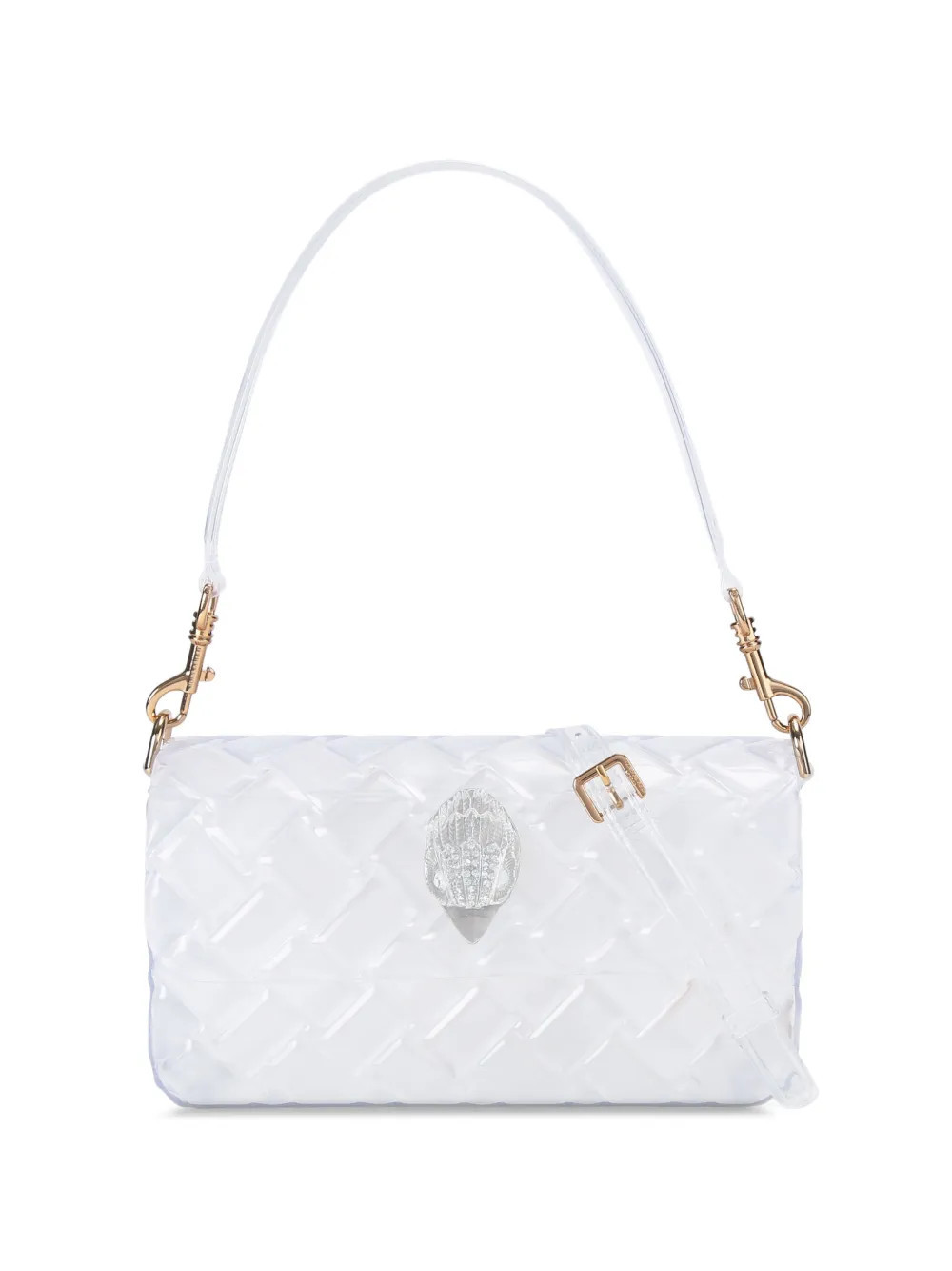 Kurt Geiger London Kensington Jelly quilted eagle-head-embellished shoulder bag - White | Farfetch Global
